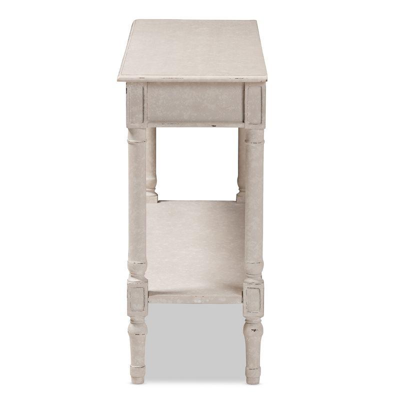 Ariella Whitewashed 1 Drawer Console Table White - Baxton Studio