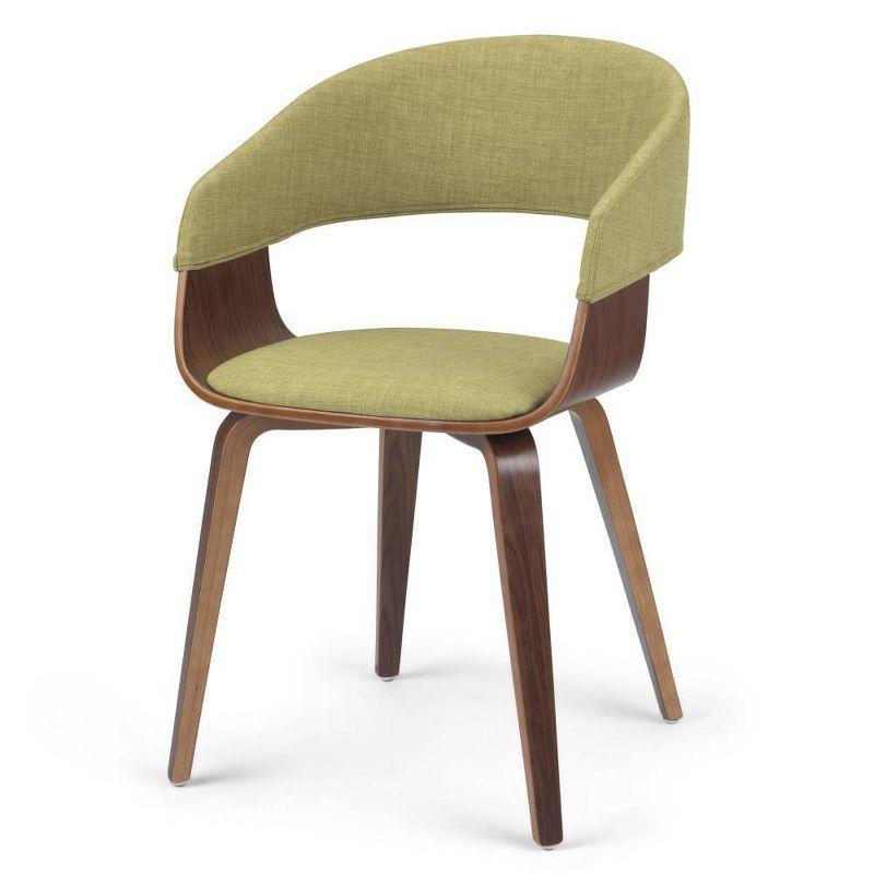 Lowell Bentwood Upholstered Dining Chair with Curved Backrest in Mid-Century Modern Style