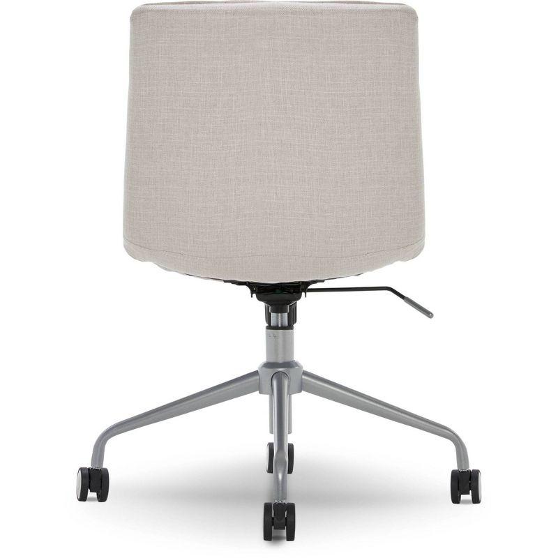Adelaide Task Chair French Ivory - Adore Decor: Sturdy, Swivel, Adjustable Height, Metal Legs