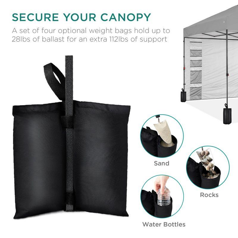 Best Choice Products 10x10ft Easy Setup Pop Up Canopy, Portable Tent w/ Side Wall, 1-Button Push, Case - Silver