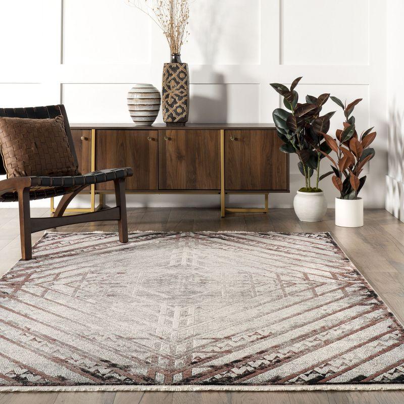 Nuloom Jesse Geometric Faded Fringe Indoor Area Rug