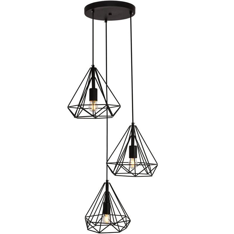 Jago Black Aluminum 3-Light Adjustable Pendant