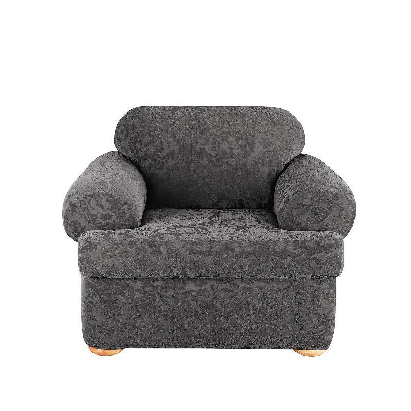 Sure Fit Stretch Jacquard Damask T-Cushion Armchair Slipcover