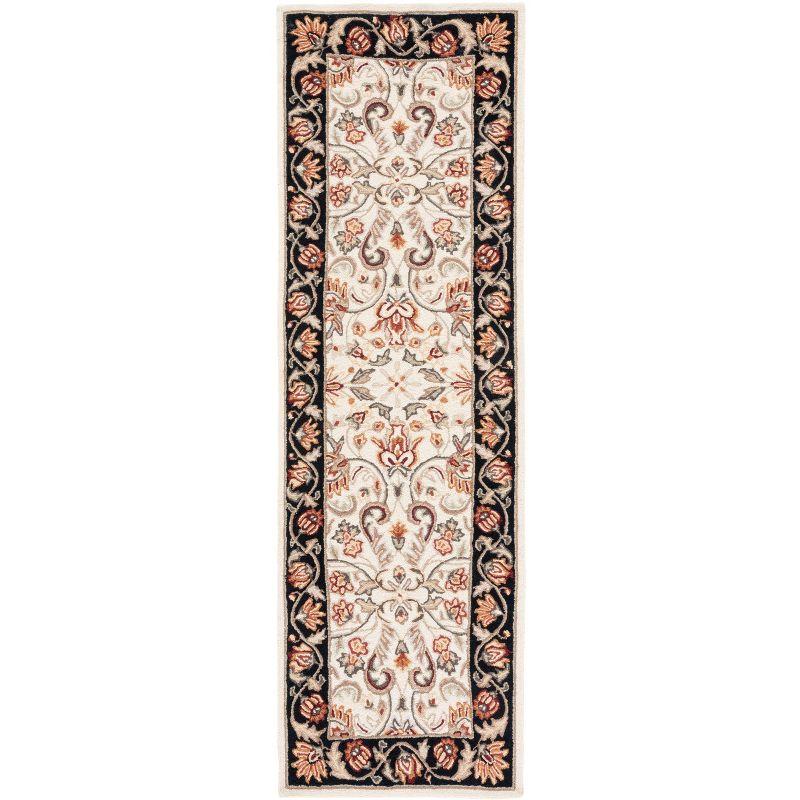 Easy Care EZC101 Hand Hooked Runner Rug - Ivory/Black - 2'6"x10' - Safavieh.