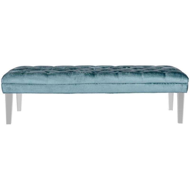 Abrosia Tufted Bench - Cyan - Safavieh