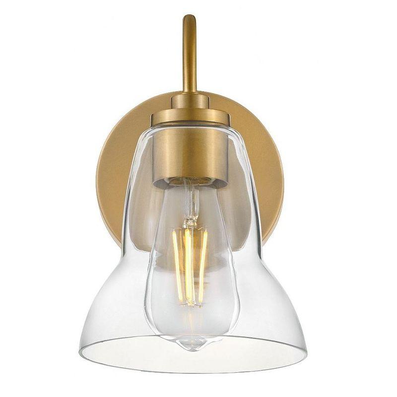 Lark Vera Single Light Bath Vanity Wall Sconce with Clear Bell-Shaped Glass | Wayfair