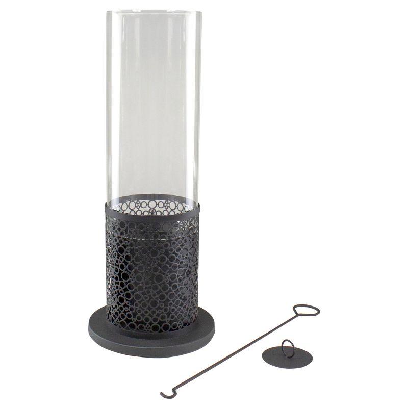 Northlight 19.75" Bio Ethanol Round Portable Tabletop Fireplace with Black Decorative Base