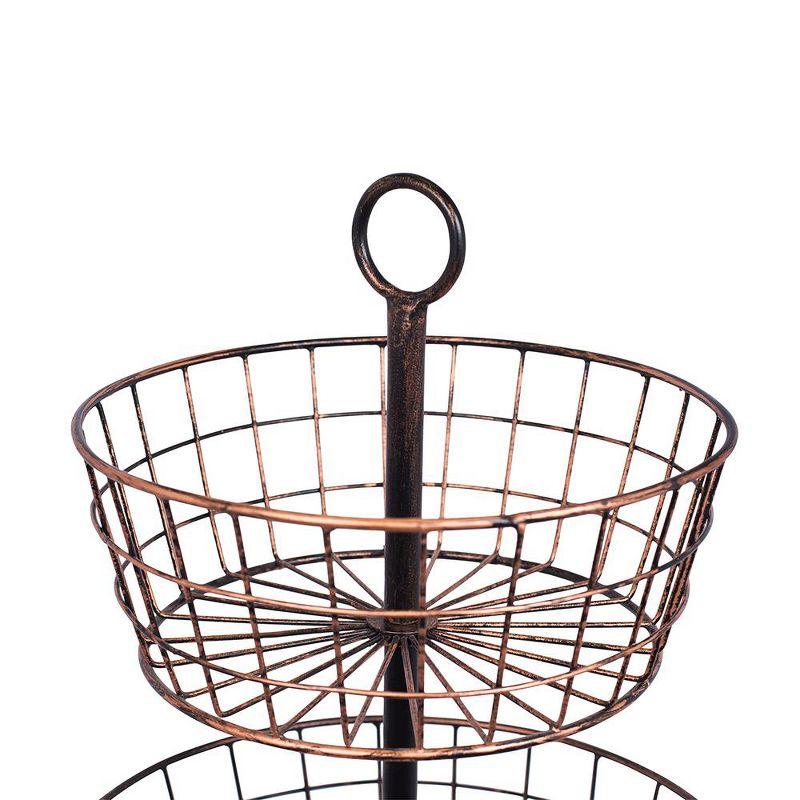 Oil Rubbed Bronze 3-Tier Wire Fruit Basket