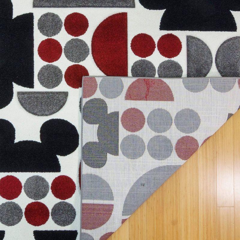 Disney by Gertmenian Licensed Disney Bravo Mickey Mouse Spheres Black/Red/White Indoor Area Rug