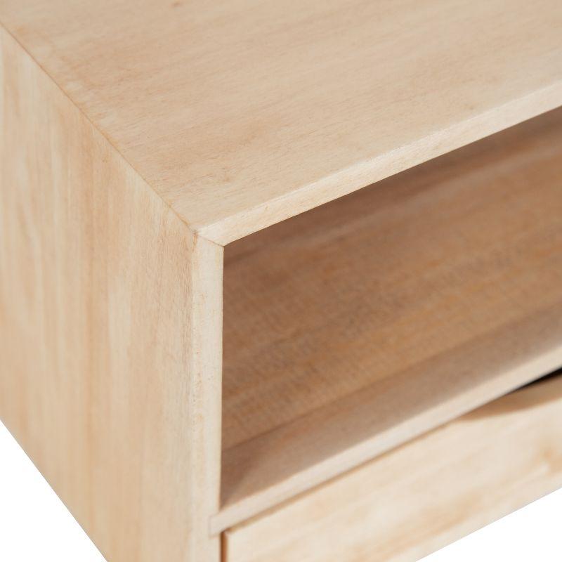Kate and Laurel Hutton Rectangle Wood Floating Side Table, 12.5x10x7, Natural