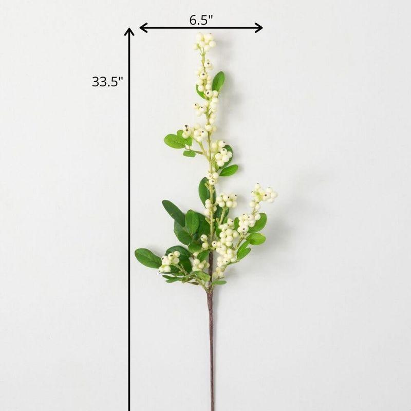 Sullivans Artificial Creamy White Berry Stem 33.5"H White