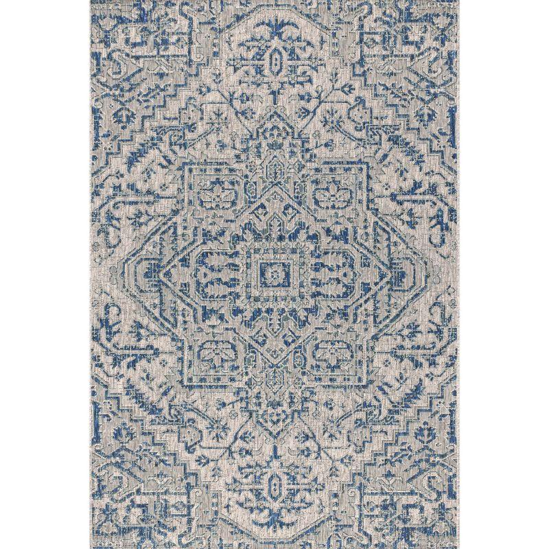 Estrella Bohemian Inspired Medallion Textured Weave Indoor/Outdoor Area Rug - JONATHAN Y