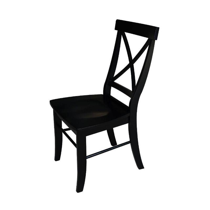 Set of 2 X Back Chairs with Solid Wood - International Concepts