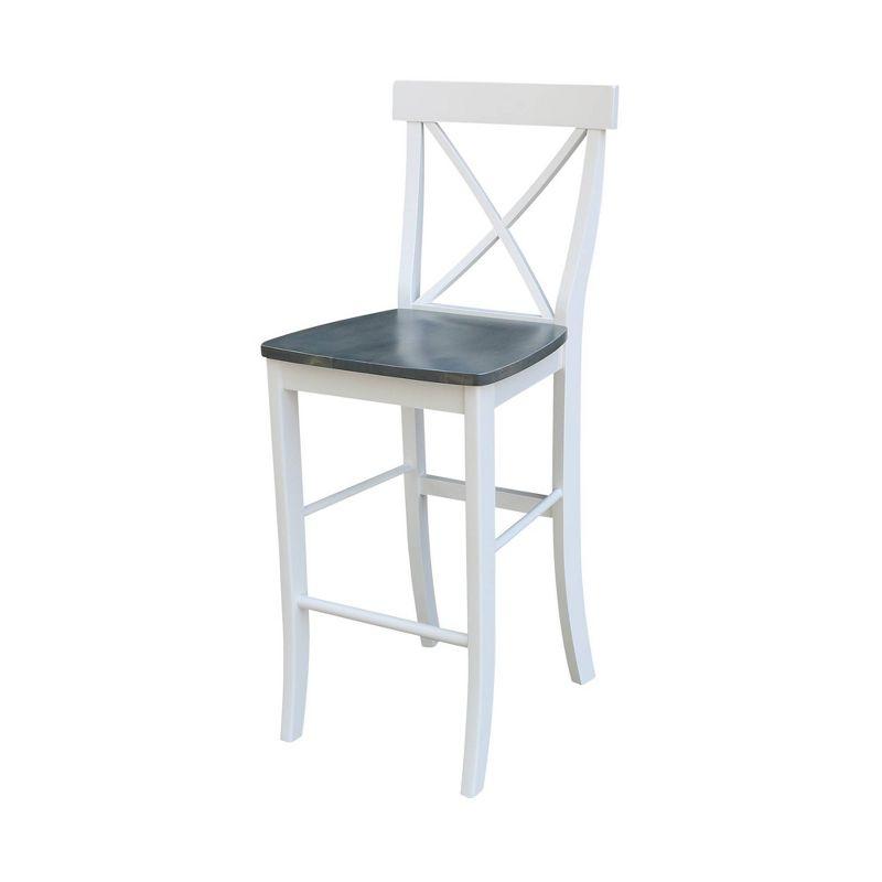 Heather Gray Solid Parawood Traditional X-Back Barstool