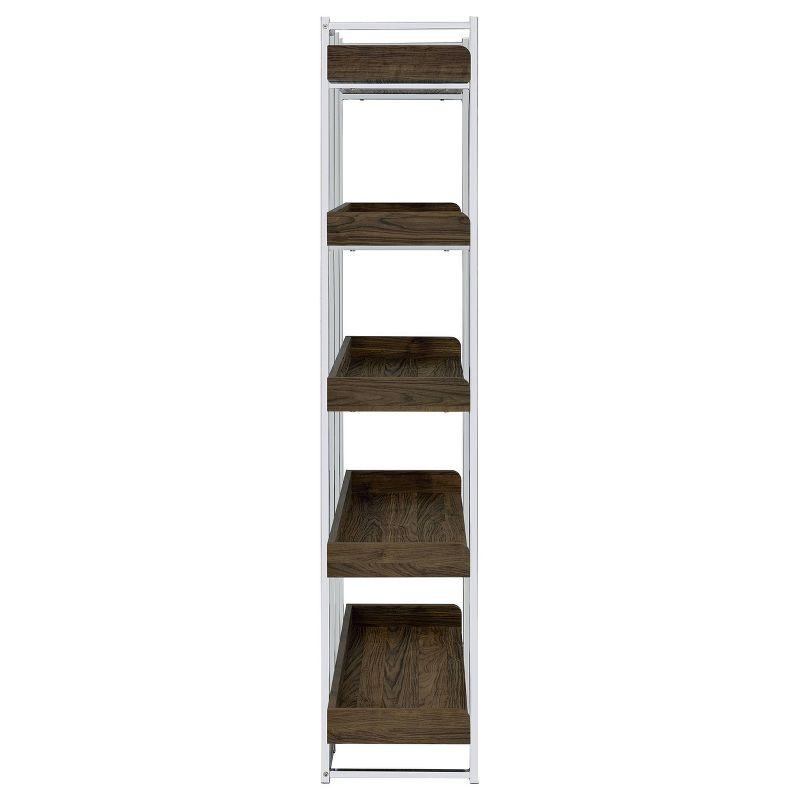 70.25" Angelica 5 Shelf Bookcase Walnut - Coaster: Tall, Open Storage, Modern Design