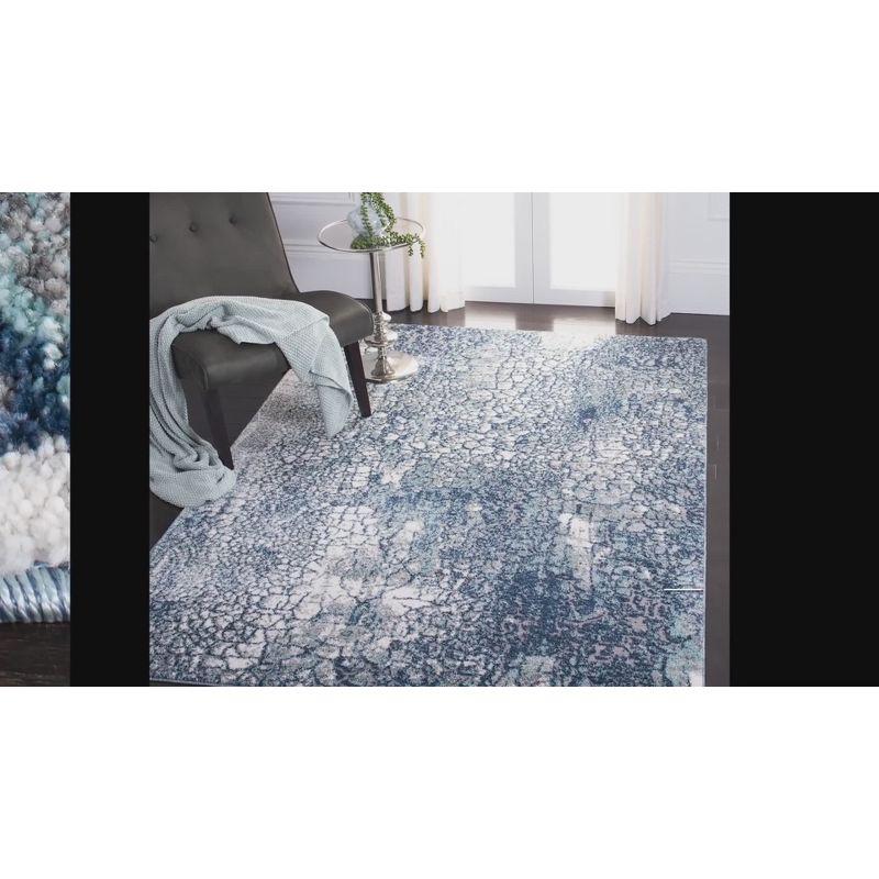 Reversible Abstract Gray Synthetic 9' x 12' Area Rug