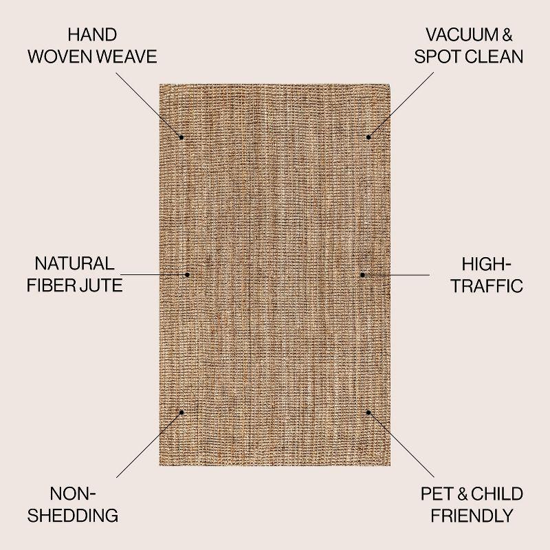 5'x8' Pata Hand Woven Chunky Jute Area Rug, Natural - JONATHAN Y