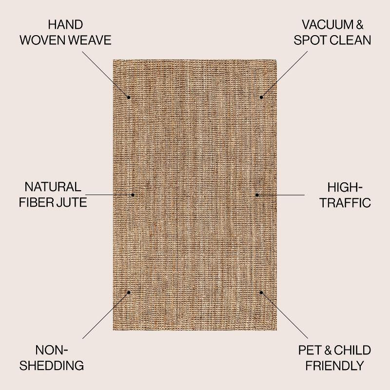 Pata Hand Woven Chunky Jute Indoor Area Rug - JONATHAN Y