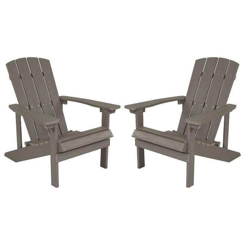 Cottage Comfort Gray High-Back Polystyrene Resin Adirondack Chairs (2-Pack)