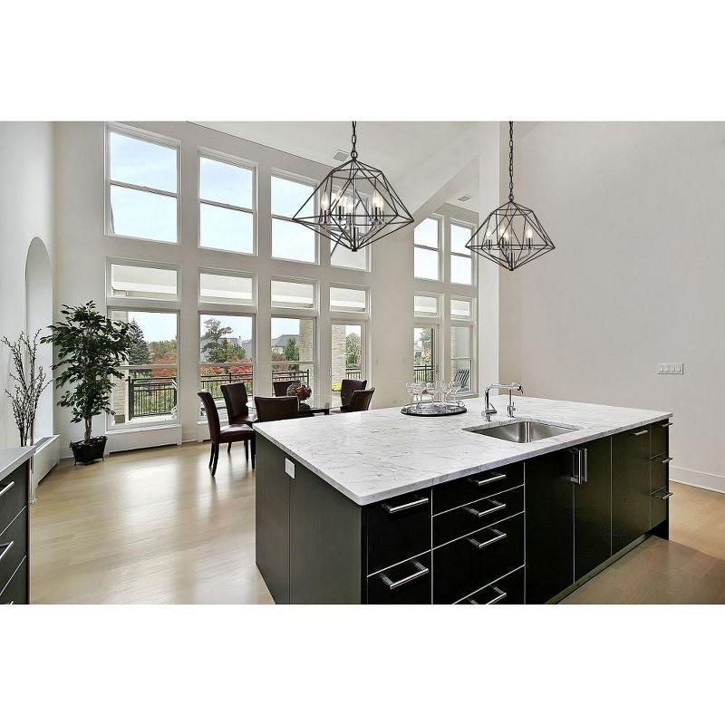 Z-Lite Geo 3 - Light Chandelier in  Matte Black/Chrome