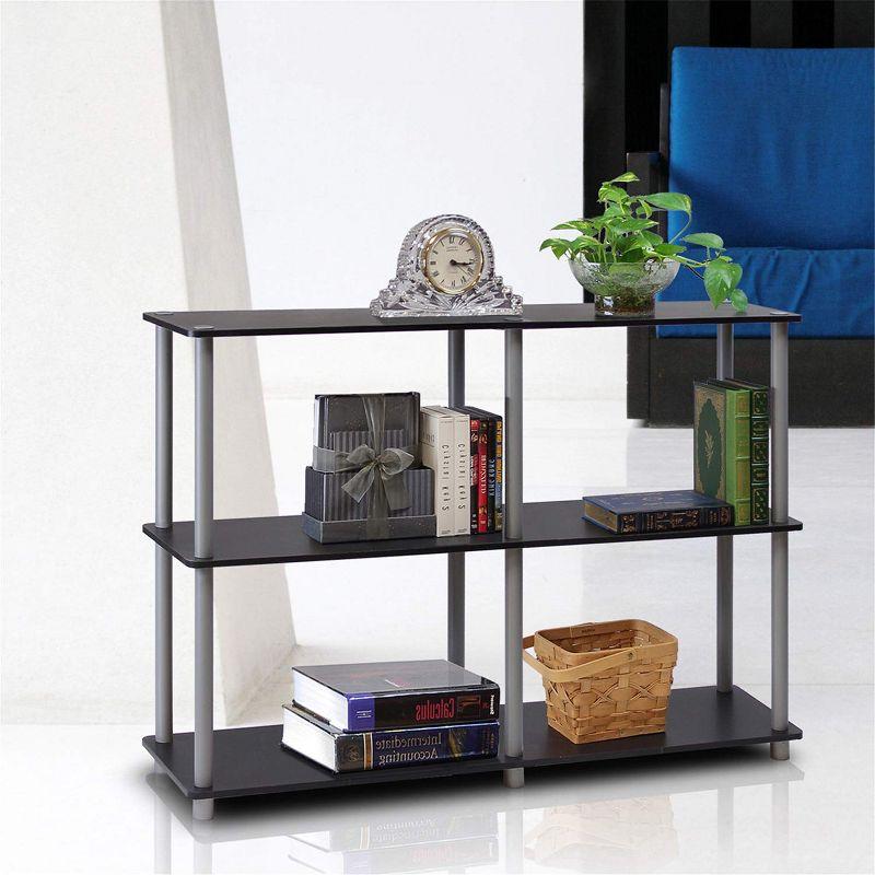 Beech and White 3-Tier Open Bookcase with Laminated Finish