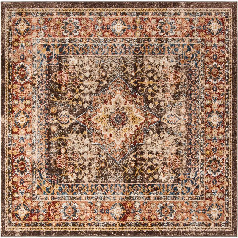 Bijar BIJ652 Power Loomed Area Rug - Brown/Rust - 3'x3' - Safavieh.