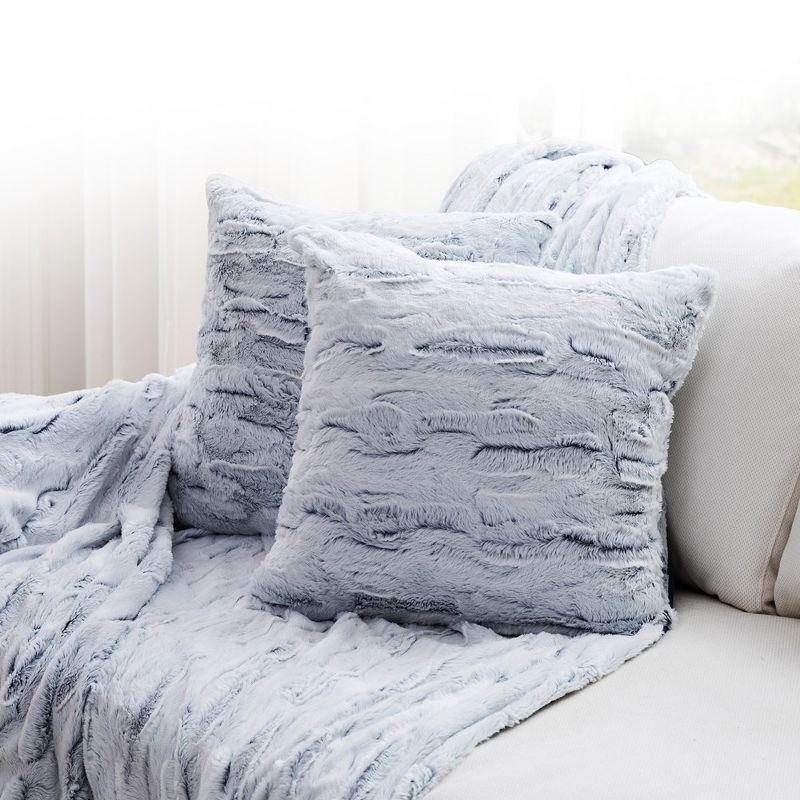 Cheer Collection Ombre Faux Fur Throw Pillow (Set of 2)