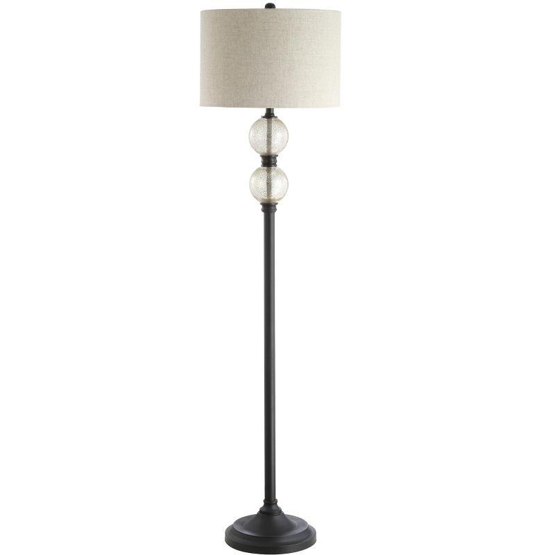 JONATHAN Y January 60" Glass/Metal LED Floor Lamp, Mercury Glass/Oil Rubbed Bronze
