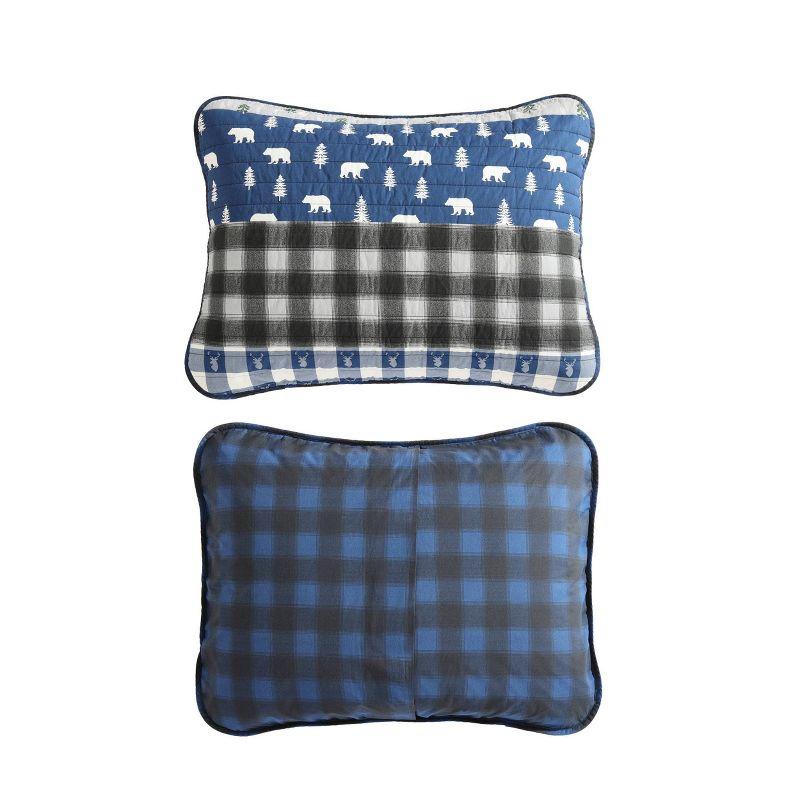 Eddie Bauer Blue Creek Plaid Cotton Reversible Quilt Set