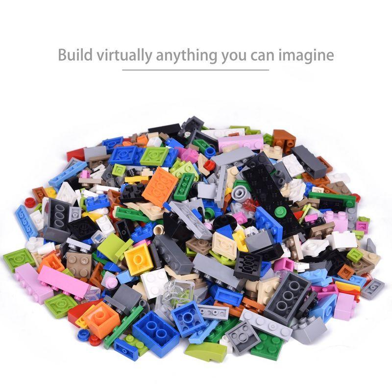 Fun Little Toys 1100 Pcs Building Bricks, 17 Colors & 147 Mixed Shapes, Compatible with Major Brands STEM Toy Set for Kids 3-12
