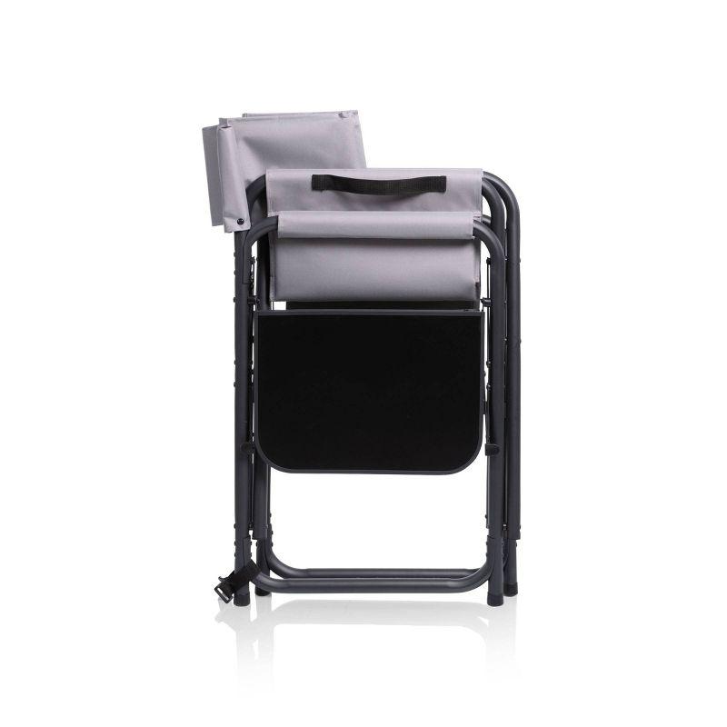 Oniva 2pc Aluminum Rectangle Outdoor Portable Chair with Side Table - Gray with Black Accents