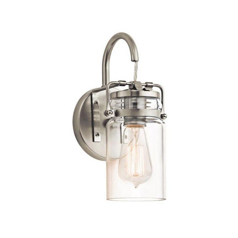 Champagne Nickel 11.5" Rustic Jelly Jar Wall Sconce