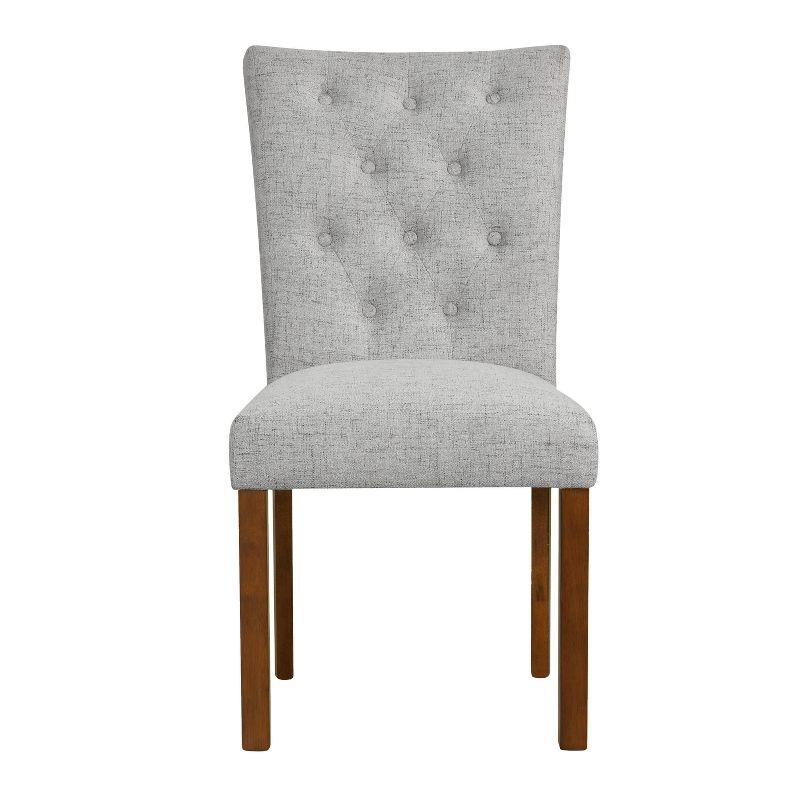 HomePop Set of 2 Tufted Back Parsons Dining Chairs Plywood Frame, 300 lbs Capacity