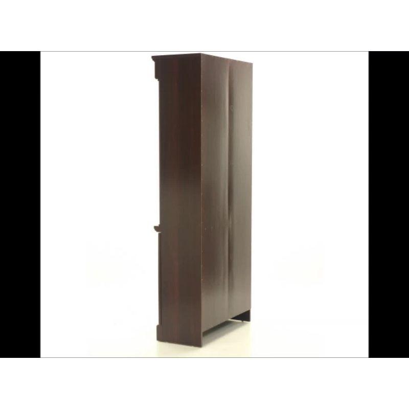 72" Palladia Library with Doors Select Cherry Red - Sauder: MDF Construction, Laminate Surface, Classic Design