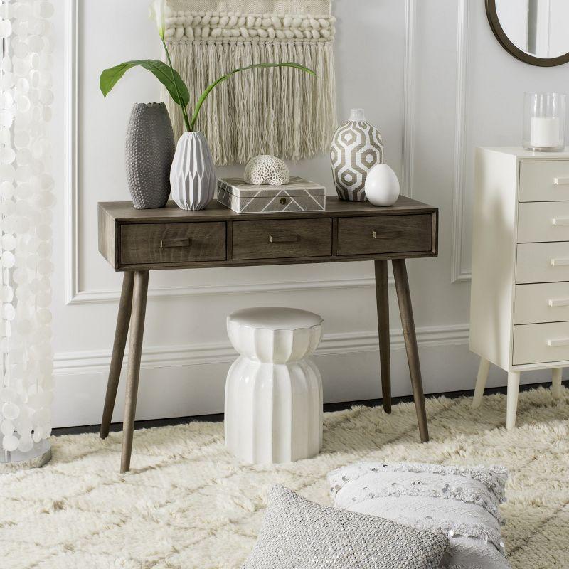 Albus 3 Drawer Console Table - CNS5701B - Brown - Safavieh