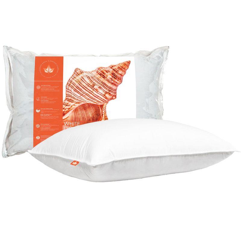 Canadian Down & Feather Company - 625 Loft White Down Pillow, Medium Support - Standard Size
