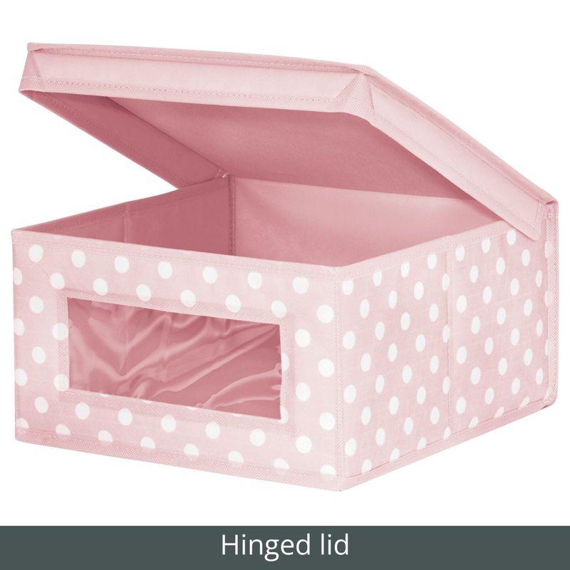 mDesign Medium Fabric Nursery Box with Lid/Window