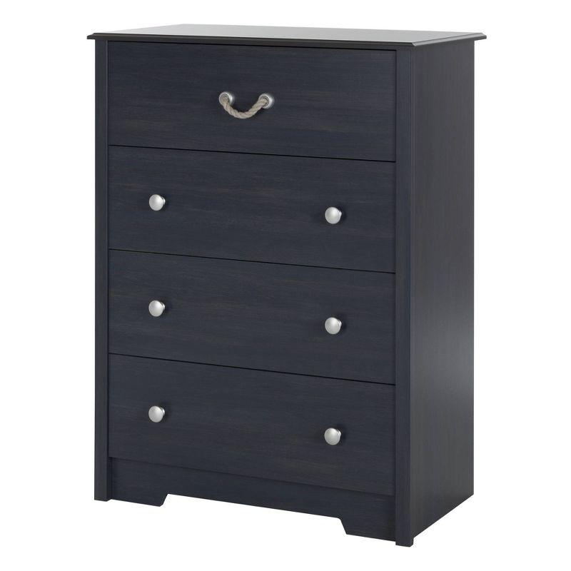 Blueberry Coastal 4-Drawer Chest with Rope Handle