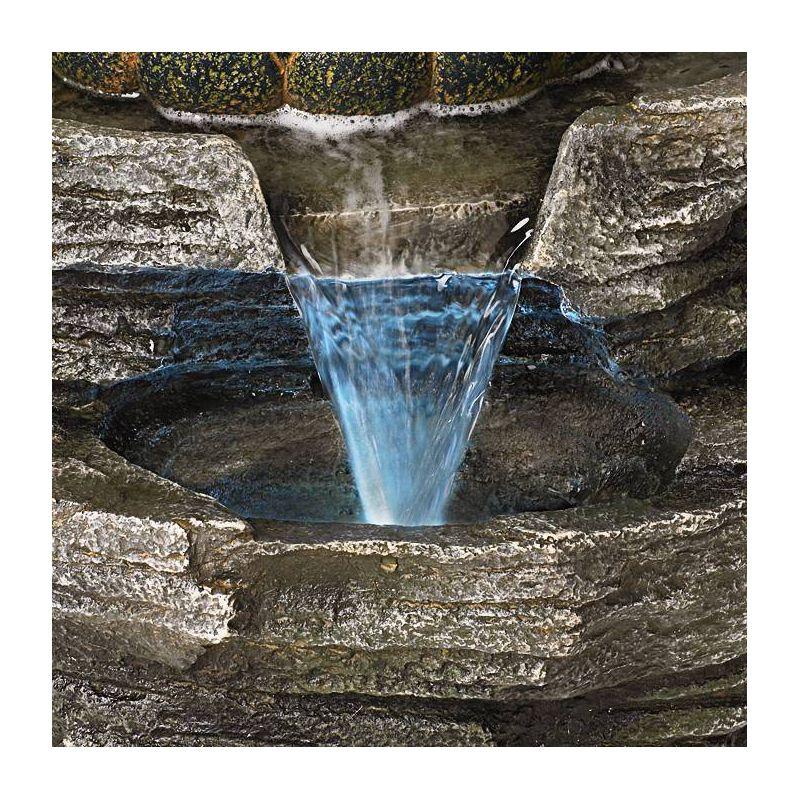 John Timberland Rustic Zen Buddha Outdoor Floor Water Fountain with Light LED 21" High Sitting for Yard Garden Patio Deck Home