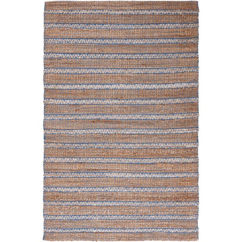 Hand-Woven Coastal Cotton Area Rug in Blue - 9' x 12'