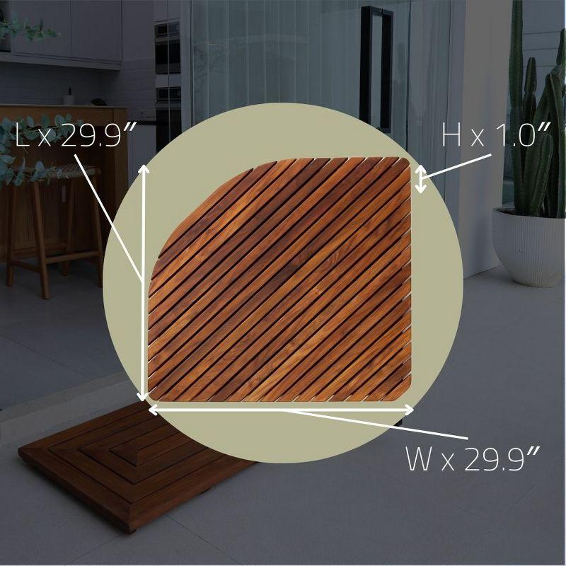 Nordic Teak 30" x 30" Oiled Wooden Bath Mat