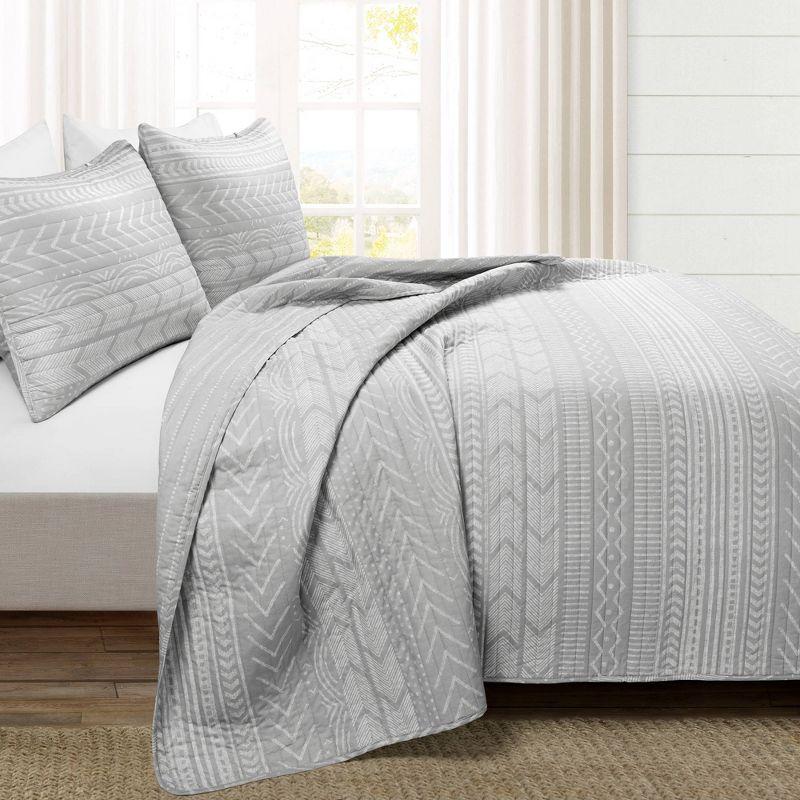 Hygge Geo Reversible Contemporary 3-Piece Quilt Set