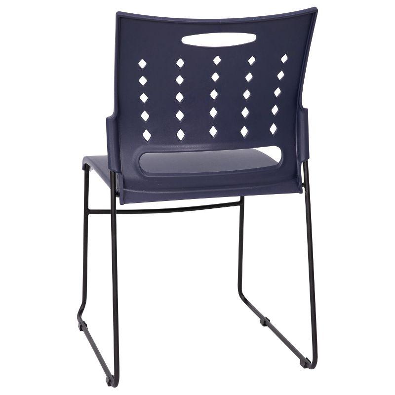 Heidi 881 lb. Capacity Sled Base Stack Chair with Air-Vent Back (Set of 5)