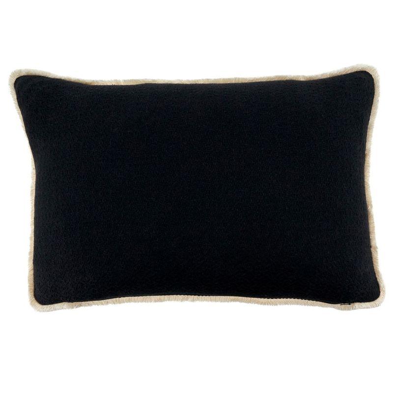 Saro Noir Et Blanc Collection Cotton Reversible Throw Pillow