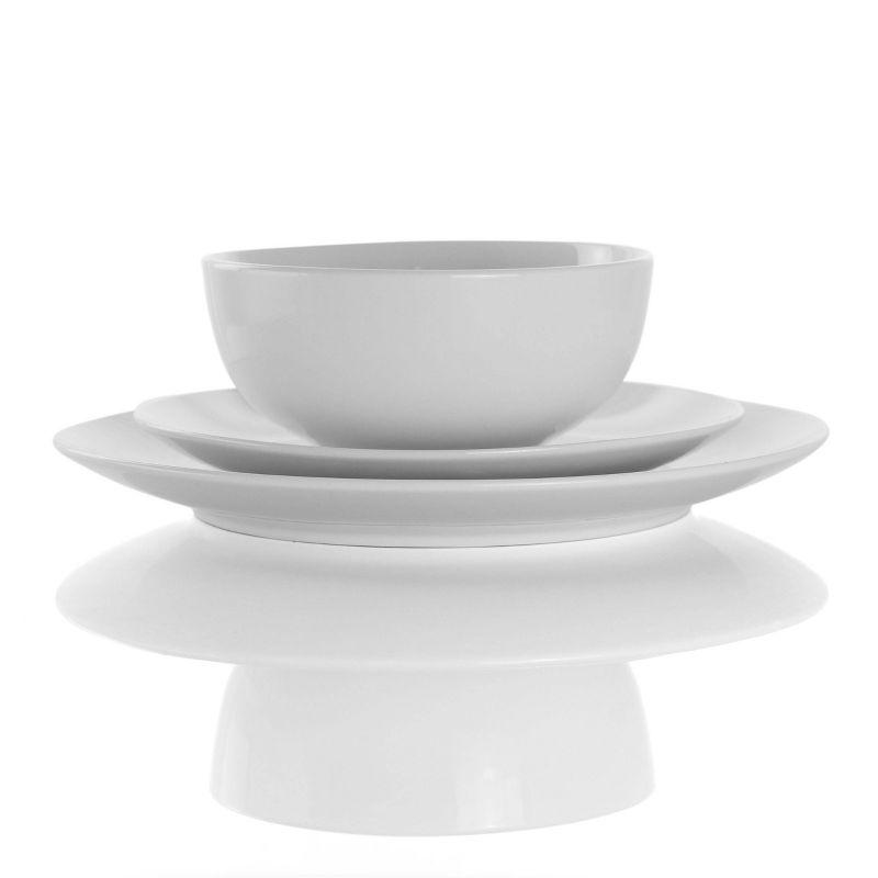 18-Piece White Porcelain Luna Dinnerware Set for 6