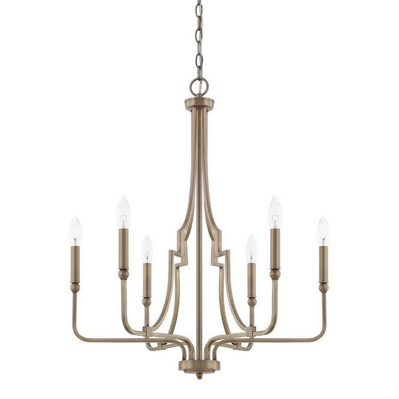 Capital Lighting Dawson 6 - Light Chandelier in  Aged Brass