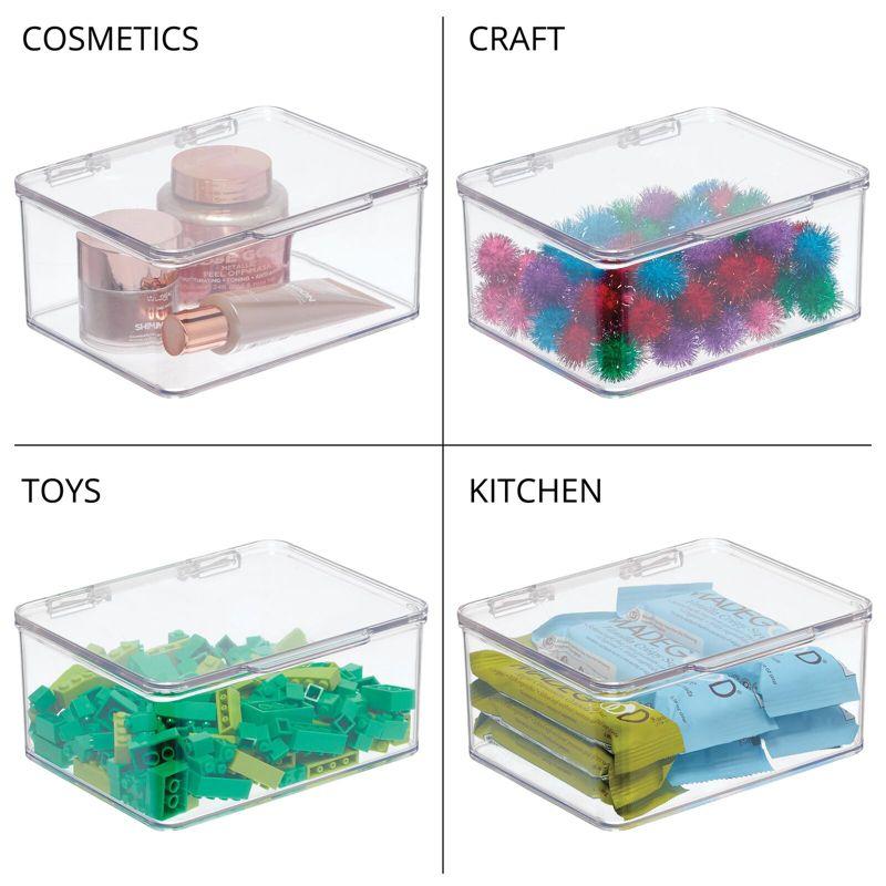 mDesign Plastic Playroom/Gaming Storage Organizer Box, Hinge Lid