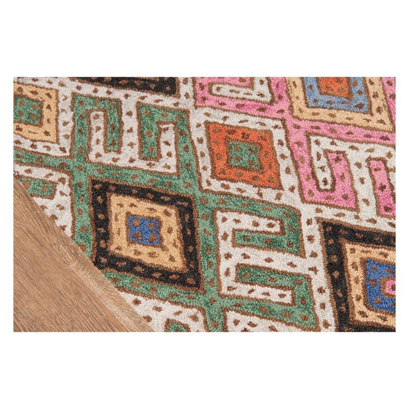 Momeni 5'x8' Geometric Tufted Area Rug: Wool, Multicolor, Contemporary, Handmade, Low Pile, Indoor Use