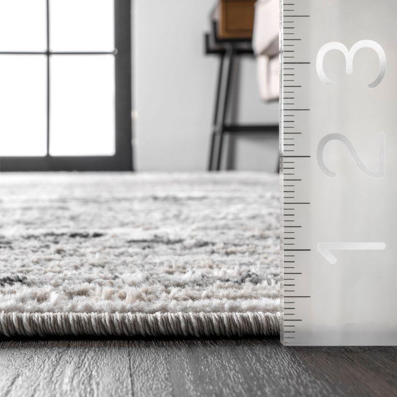 Nuloom Madisson Medallion 2x8 Runner Indoor Area Rug for Living Room Bedroom Dining Room Entryway Hallway Kitchen, Grey/Ivory