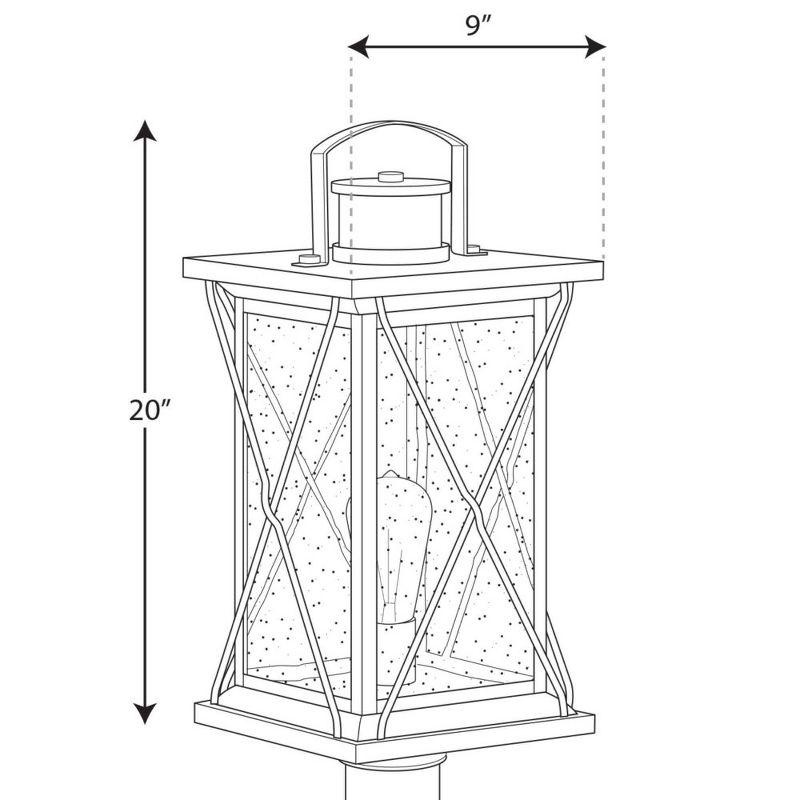 Barlowe Stainless Steel Outdoor Post Lantern with Clear Seeded Glass